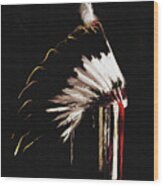 Native Headdress Wood Print