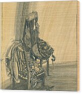 Naturmort With Clothes On Chair Wood Print