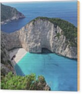 Navagio Beach Wood Print