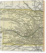 Nebraska Antique Map 1891 Wood Print
