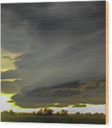 Nebraska Supercell, Arcus, Shelf Cloud, Remastered 004 Wood Print