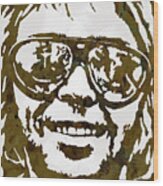 Neil Young Pop  Stylised Art Sketch Poster Wood Print