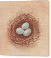 Nest In Umber Wood Print