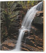 New Hampshire Avalanche Waterfall Wood Print