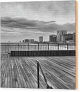 New Jersey Atlantic City Black W Wood Print