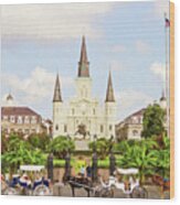 New Orleans St. Louis Cathedral - Digital Paint Wood Print