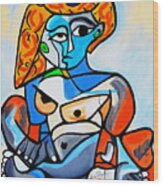 New  Picasso By Nora  Nude Woman With Turkish Bonnet Wood Print