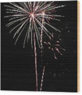 New Years Eve Fireworks Wood Print
