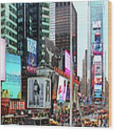 New York Times Square Panorama Wood Print