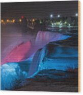 Niagara Falls Light Show Wood Print