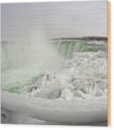 Niagara Falls Winter Crystal Ice Formation Wood Print