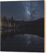 Night At Lake Mamie Wood Print