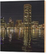 Night Reflections - Pano Wood Print