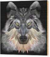 Night Wolf Wood Print