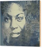 Nina Simone - Here Comes The Sun Wood Print