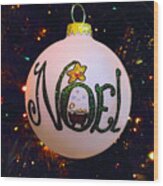 Noel Ornament Christmas Card Wood Print