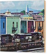 Norfolk Va - Train With Two Locomotives Wood Print