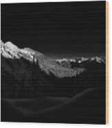 North Cascades National Park Black And White Wood Print