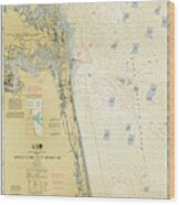 Nautical Soundings Map-antiqued Wood Print