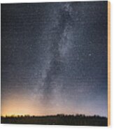 November Milky Way From The Pass Lake Train Trestle, Take 1 Wood Print