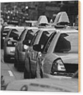 Nyc Traffic Bw16 Wood Print