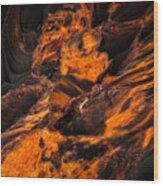 Obsidian Rock - Lava Flow Wood Print