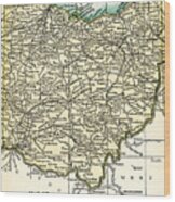 Ohio Antique Map 1891 Wood Print