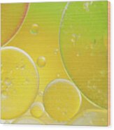 Oil And Water Bubbles Wood Print