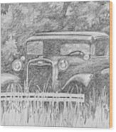 Old Car At Rest Wood Print