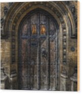 Old College Door - Oxford Wood Print