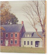 Old Colonial Farm House Vermont Wood Print