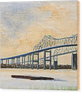 Old Cooper River Bridges Wood Print