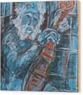 Old Man's Violin Wood Print