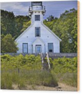 Old Mission Point Lighthouse In Grand Traverse Bay Michigan Number 2 Wood Print
