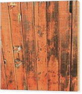 Old Red Fence Wood Print