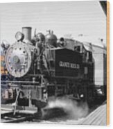 Old Sacramento Steam Train Wood Print