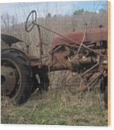 Old Tractor-clarks Farm Wood Print