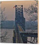Old Vicksberg Bridge Of Mississippi Wood Print