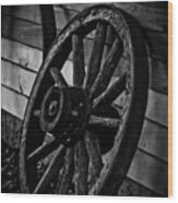 Old Wagon Wheel Wood Print