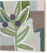 Olive Branch 1- Art By Linda Woods Wood Print