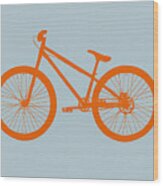 Orange Bicycle Wood Print