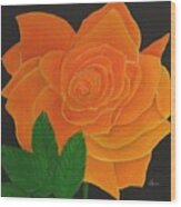 Orange Rose Wood Print