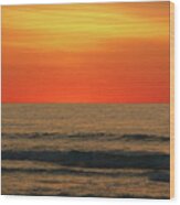 Orange Sunset On The Jersey Shore Wood Print