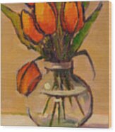 Orange Tulips Wood Print