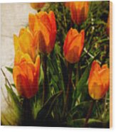 Orange Tulips Wood Print