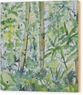 Original Watercolor - Subtropical Forest Wood Print