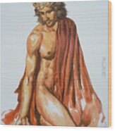 Original Watercolour Painting Art Jesus  On Paper #16-1-26-10 Wood Print