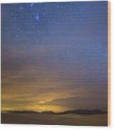 Orion's Belt And My Tent Wood Print