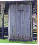 Outback Outhouse Wood Print