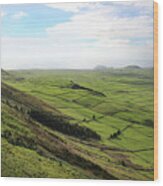 Over The Rim On Terceira Island, The Azores Wood Print